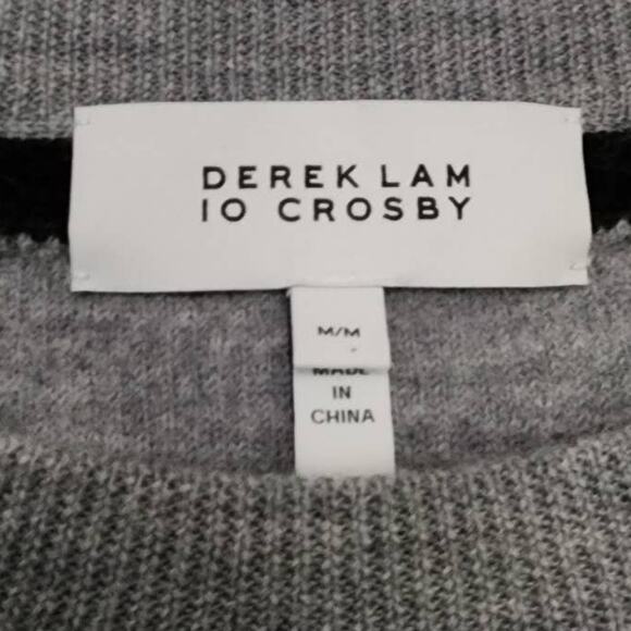 Derek Lam 10 Crosby Striped Crewneck Wool Wide Sleeve Sweater - Picture 6 of 10